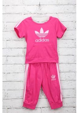 Adidas розовый спортивный костюм для девочки 14072