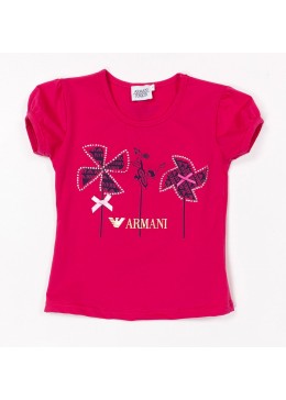 Armani малиновая футболка для девочки 19036