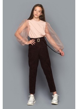 Cvetkov темно бордовые брюки для девочки Белинда