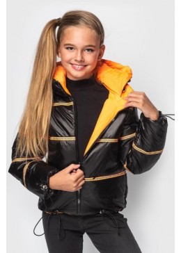 Cvetkov черно-оранжевая куртка для девочки Кэрри