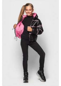 Cvetkov черно-розовая куртка для девочки Кэрри