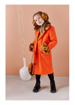 MiliLook пальто для девочки Шанель оранжевое