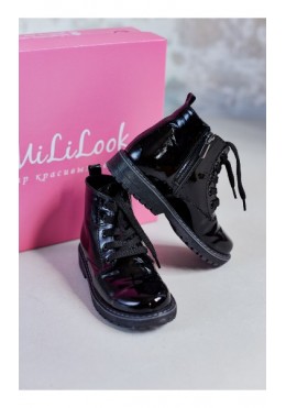Mililook ботинки для девочки Черный лак