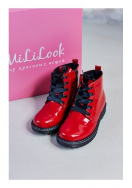 MiliLook ботинки для девочки Красный лак