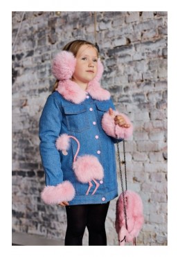 MiliLook куртка для девочки Дженис с фламинго