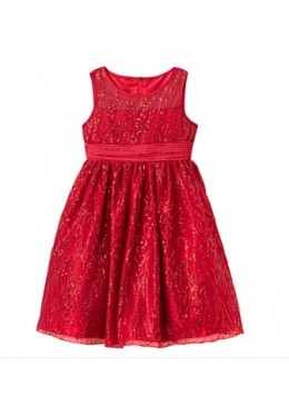 Princess faith нарядное красное платье в пайетках для девочки 1120013