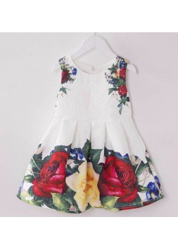 Нарядное белое платье для девочки "Розы" 11200604