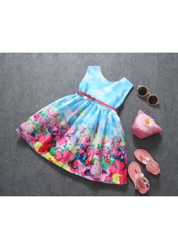 Kimocat голубое хлопковое платье для девочки 11200457
