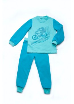 Модный карапуз мятная утепленная пижама для мальчика 03-01163-1