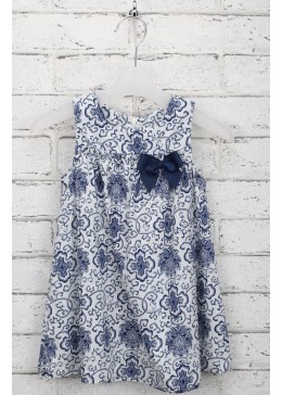 OshKosh белое платье в синий узор для девочки 18042