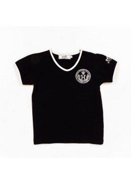 Hermes черная футболка для мальчика 19018