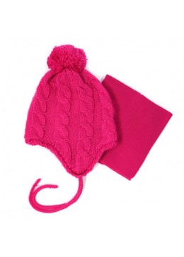 Peluche зимняя шапка и манишка для девочки 52 EF ACC F16 Hot Pink