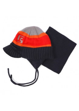 Peluche зимняя шапка и манишка для мальчика 67 EG ACC F16 Frost Gray