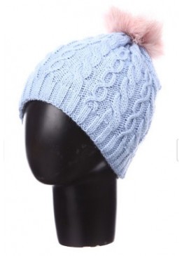TopHat голубая зимняя шапка с помпоном для девочки 8000