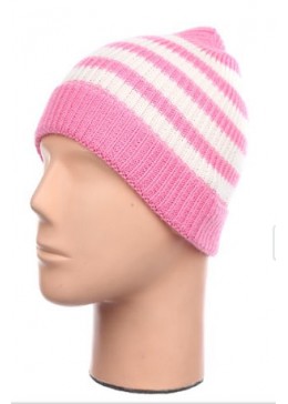 TopHat розовая зимняя шапка в полоску для девочки 8103