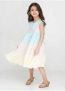 TopHat нежное бело-голубое платье для девочки 18602
