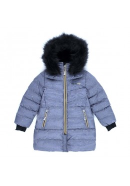 Nano зимнее стеганное пальто для девочки F19M1252 Smoke/Gold