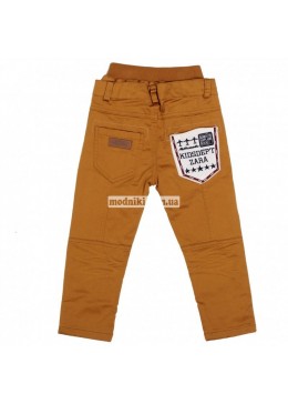 Zara горчичные джинсы с хлопковой подкладкой для мальчика 12035