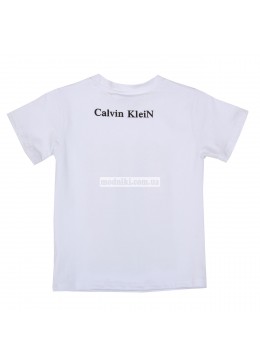 Calvin Klein белая стильная футболка для мальчика 19114