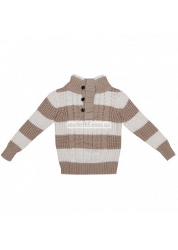 Zara свитер белый в бежевую полоску для мальчика 13057