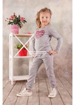 Модный карапуз серый реглан для девочки 03-00566-0
