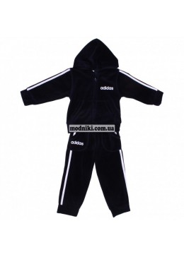 Adidas черный велюровый спортивный костюм 14040