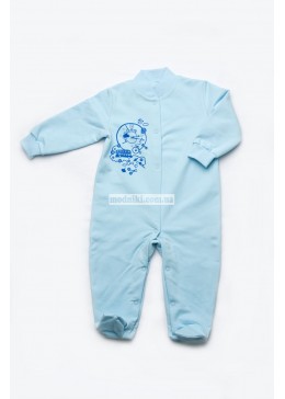 Модный карапуз голубой утепленный человечек для мальчика 302-00010-1