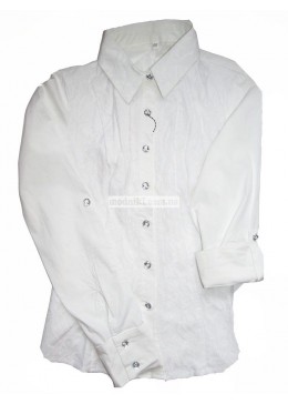 Elegance белая школьная блузка для девочки 220116