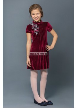 Модный карапуз нарядное бордовое платье для девочки 03-00547-1