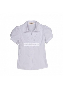 Eti белая школьная блузка с коротким рукавом для девочки 02001