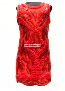 Красное нарядное платье для девочки 09122