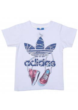 Adidas белая футболка для мальчика 19129