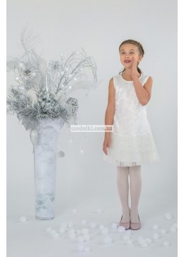 Модный карапуз нарядное платье с гипюром для девочки 03-00621-0