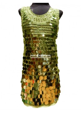 Салатовое нарядное платье с пайетками  для девочки 027-03