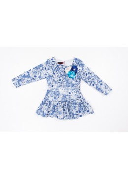 Catimini красивое нарядное платье в синие цветы для девочки 18025