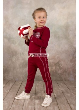 Модный Карапуз бордовые спортивные брюки для девочки 03-00570-1